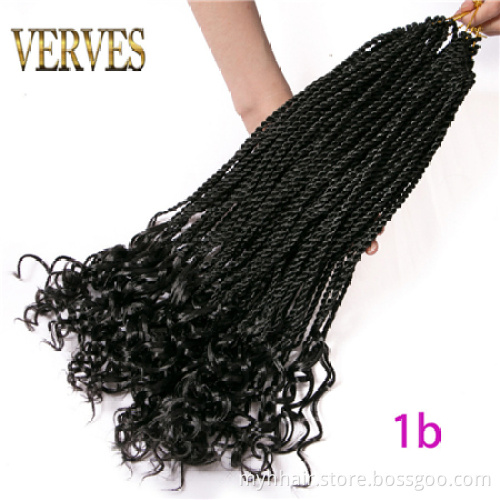 Synthetic Senegalese Twist Braid Curly Flash crochet braids hair 18 inch 30 strands/pack synthetic bulk braiding hair extension